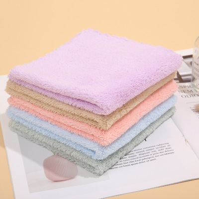 Factory Wholesale Tablecloth Household Dishwashing Cloth Kitchen Absorbent Cleaning Cloth Double-Sided Coral Velvet Rag
