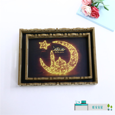 Creative Wooden Tray Wooden Crafts Cafe Pendant Muslim Home Decoration Tray