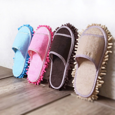 Towel Cotton Parent-Child Lazy Singing Ground Slippers Mop Slippers High Quality Removable and Washable