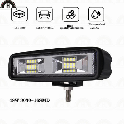 Hot Car Highlight All Aluminum LED Work Light 6 Inch 16 Light 48W off-Road Vehicle Modification Overhaul Daily Spotlight