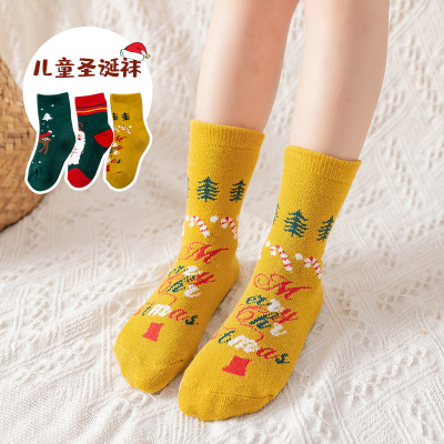 Autumn and Winter New Children's Stockings Cartoon Deer Baby Socks Santa Claus Holiday Baby Socks Currently Available Wholesale