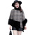 Woolen Coat 2020 Autumn New Fashion Plaid Irregular Stitching Cloak Tops Baggy Coat Women's Autumn and Winter