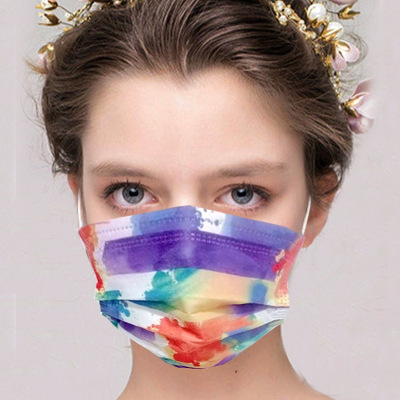 Camouflage Disposable Mask Dustproof Breathable Anti-Haze Foreign Trade European and American Fashion Color Printing