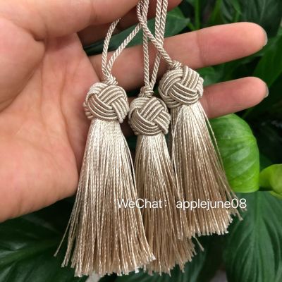 Wholesale  Polyester Yellow Tassel With Long Twist Rope Furniture Decoration 