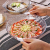 Tempered Glass round Roasting Plate Pizza Abalone Plate Microwave Oven Baking Heat and Drop Resistant Dish Household Baked Rice