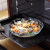 Tempered Glass round Roasting Plate Pizza Abalone Plate Microwave Oven Baking Heat and Drop Resistant Dish Household Baked Rice