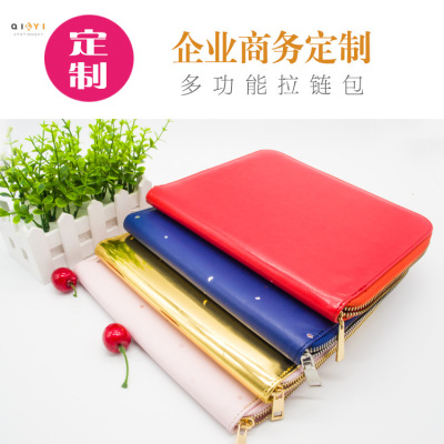 Business Multifunction Notebook Universal Manual Manager Zipper Bag Loose Spiral Notebook Customized Logo