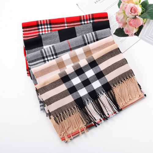 autumn and winter men‘s and women‘s all-match cashmere-like scarf babag color plaid scarf cashmere-like scarf adult scarf