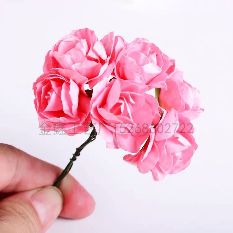 杜鹃花纸花玫瑰头饰花环手环配件婚庆胸花糖盒信封贺卡DIY装饰花