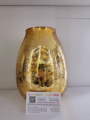 Golden Iceglass Vase Home Decorations Vase Ornaments