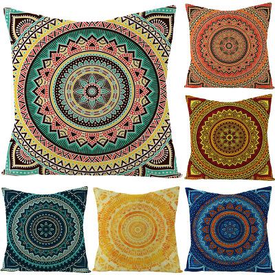 Gm170 Popular Bohemian Mandara Style Linen Pillow Cover Square Sofa Cushion Cover Cross-Border Hot Sale
