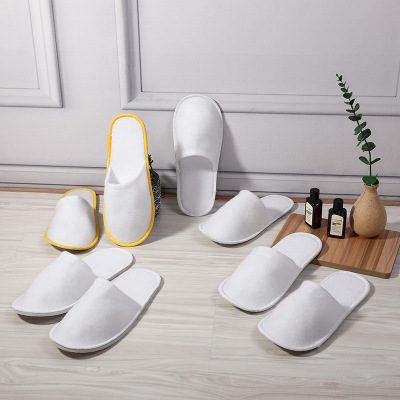 Factory Direct Sales Hotel Homestay Hotel Disposable Plush Slippers in Stock Customized Processing