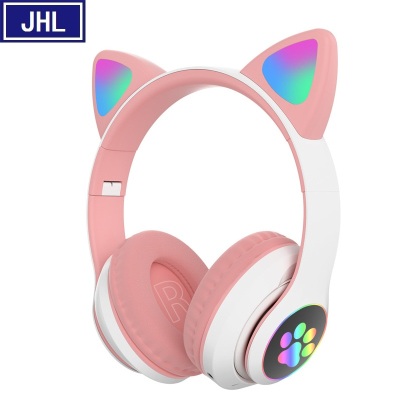 Cross-Border New Cat Ears Luminous Headphones STN-28 Adorable Cat Ears Wireless LED Light Headset Bluetooth Headset.
