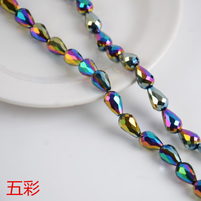 Straight Water Droplets 3*5 Plating Color Bead Curtain Ornament Yiwu Micro Glass Bead Droplets Crystal Curtain Scattered Beads Spot