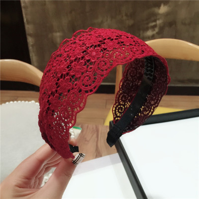 Wide-Brim Fabric Lace Headband Toothed Hairpin Simple Easy to Wear Korean Korean Style Sweet Fresh Lady Non-Slip Hair Fixer