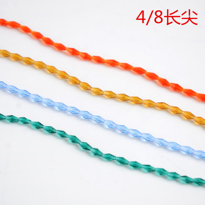 Beaded Jewelry Accessories Wholesale 4/8 Long Pointed Artificial Crystal Glass Loose Beads Handmade Glass Beads
