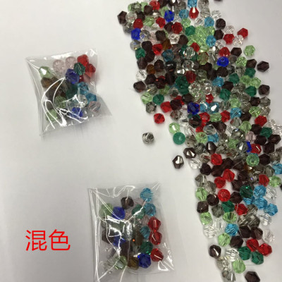 6# Semi-Handmade Beads Crystal Rhombus Tipped Bead DIY Jewelry Accessories Loose Beads Crystal Tipped Bead Two Ends Factory Direct Sales