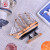 Simulation Boat Hand Painting Small Sailboat Desk Small Ornaments Log Crafts Decoration