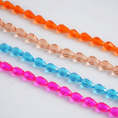 DIY Loose Beads Jewelry Accessories Curtain Beads 10*15 Straight Hole Glass Crystal Water Drop Middle Hole Water Drop Beads