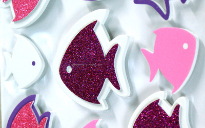 Glitter Pink Decorative 3D Cartoon Stars Heart Letters Colorful Eva Sponge Gold Powder Stickers Customized