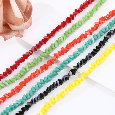 Fashion Handmade DIY Jewelry Glass Crystal Zongzi Triangle Beads Elegant Smart Crystal Scattered Bead Curtain Accessories Wholesale