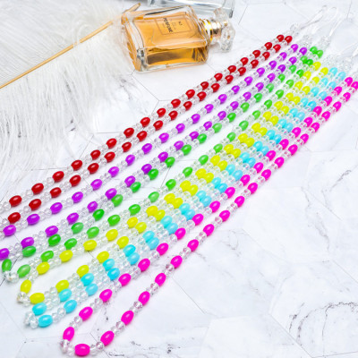 Crystal Oval Lanyard Necklace Work Permit Hand-Woven Mobile Phone Chain Halter DIY Jewelry Wholesale New Products