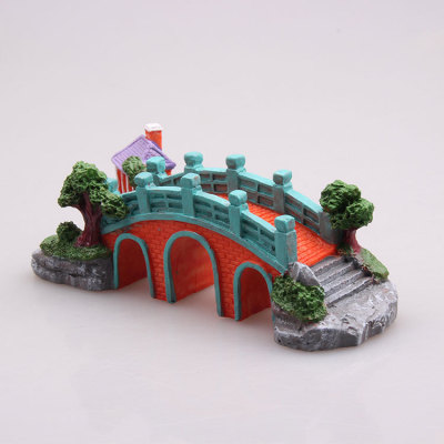Resin Craft Ornament Small Bridge Micro Landscape Landscaping Decoration Aquarium Decoration Accessories Color Bridge