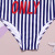 One-Piece Swimsuit for Children Striped Letters Foreign Trade 2020 New Girls Slim Looking Belly Covering Bathing Suit