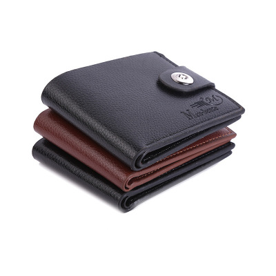 One Piece Dropshipping Men's Wallet Multi-Functional Short Wallet Pvleather Magnetic Snap Coin Purse Creative Gift Wholesale