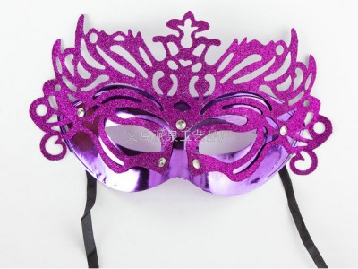 Queen Gold Powder Dance Mask Halloween Makeup Dance Mask Women's Crossing Light Mask Princess Crown Mask