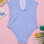 Children's One-Piece Swimsuit Foreign Trade 2020 New Blue Striped Girl Slimming Belly-Covering Swimsuit
