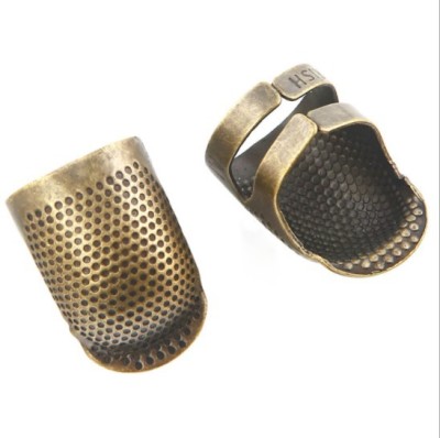 Bronze Adjustable Thimble Ring Hand-Made Non-Slip Embroidery Ring Retro Needle Pressing Device Needle Hoop Finger Sleeve