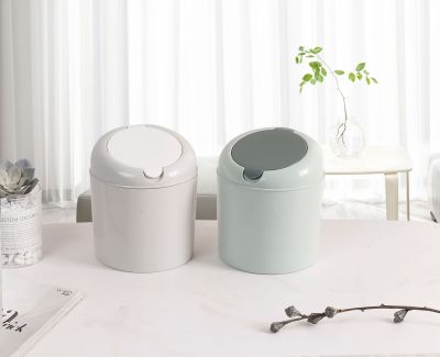Nordic Desktop Trash Can Small Coffee Table Creative Mini Table Storage Bucket with Lid Bedside Dust Basket