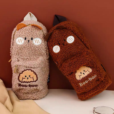 Pre-Sale Internet Hot Korean Style Plush Pencil Bag Female Ins Fashion Large Capacity Pencil Case Japanese Primary School Student Cute Pencil