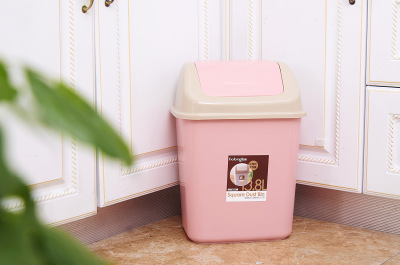 Large Flap Trash Can Fashion Plastic Trash Can Kitchen Living Room Bathroom Household Sanitary Bucket HL-8041