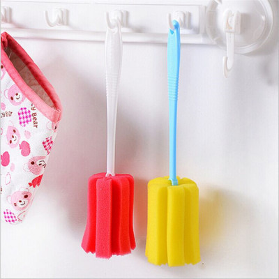 Household Cleaning Large Sponge Long Handle Cup Washing Brush Milk Bottle Brush Hanging Cup Cleaning Brush Wholesale