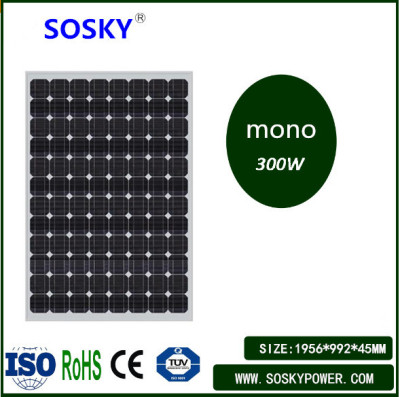 New  Solar Monocrystalline Silicon Battery Panel Stock High Efficiency Photovoltaic Module 300W 1956*992 * 50mm