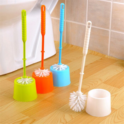 Household Daily Creative Bathroom Thickened Plastic Toilet Brush Set with Base Toilet Cleaning Brush Toilet Cleaning Brush