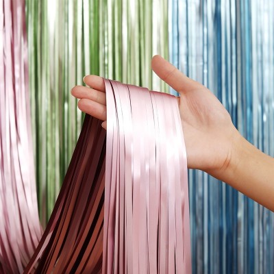 Matte Decoration Pet Tinsel Curtain Matte Tassel Background Wall Birthday Party Photo Layout Stage Decoration after the Year