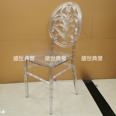 Outdoor Transparent Bamboo Chair European Style Wedding Acrylic Chair Hotel Banquet Hall Theme Wedding Dining Chair