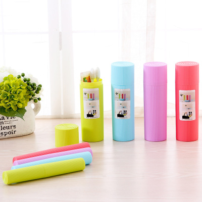 Small Size Large Size Colorful Striped Toothbrush Box Pp Toothbrush Box Travel Tooth Set Box Storage Box Toothpaste Box