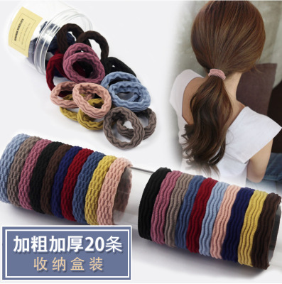 Thick High Elastic Jacquard Towel Ring Seamless Durable Hair Rope Hair Rope Rubber Band Leather Cover Hair Ring