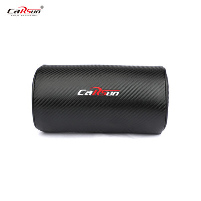 2020 New Carbon Fiber Pattern Automotive Headrest Car Neck Pillow Pu Bone Pillow Universal Car Custom Pillow