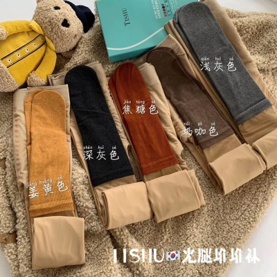 Korean New Tishu Light Leg Stitching Bunching Socks Nude Feel Micro Velvet All-Matching One-Piece Women's Socks Stockings One Product Dropshipping