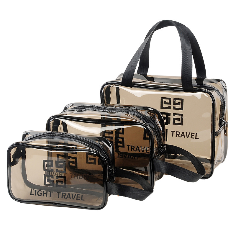 Internet Celebrity Transparent PVC Cosmetic Bag Travel Toiletry Bag Large Capacity Portable Cosmetic Storage Bag