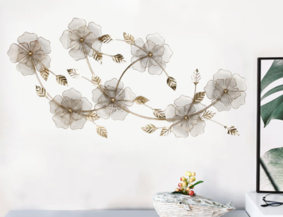Nordic Affordable Luxury Golden Wrought Iron Ginkgo Leaf Living Room Background Wall Hallway Bedroom Wall Wall Decorative Wall Hangings