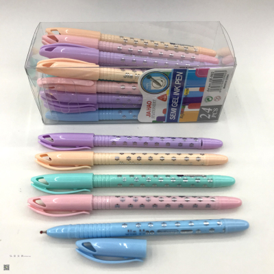 Macaron Ballpoint Pen Transparent PVC Box Packaging Jiahao Neutral Oil Pen JH-902 Hongya Stationery