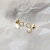 Chanel-Style Socialite Temperament Female Korean Design Heart Shell High Sense Rhinestone Studs Petals 925 Silver Needle