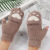 Factory Wholesale Student Writing Half Finger Flip Gloves Plush Cute Cat's Paw Girls Open Finger Wool Keep Warm Female Winter