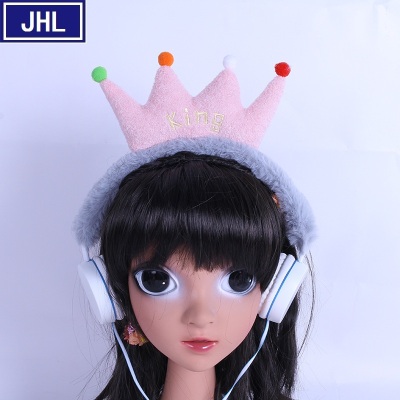 Internet Hot New Fashion Big Crown Headset Children's Cute Headset Wired Earphone Gift Customization Cross-Border Hot.